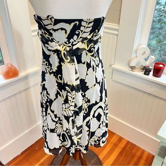 Ann Taylor Silk Strapless Dress Floral Empire Line Summer Party Wedding Guest - Picture 2 of 15